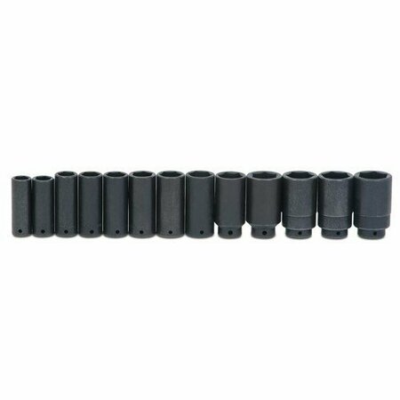 WILLIAMS Socket Set, 19 Pieces, 1/2 Inch Dr, Impact, 1/2 Inch Size JHWWS-1419RC